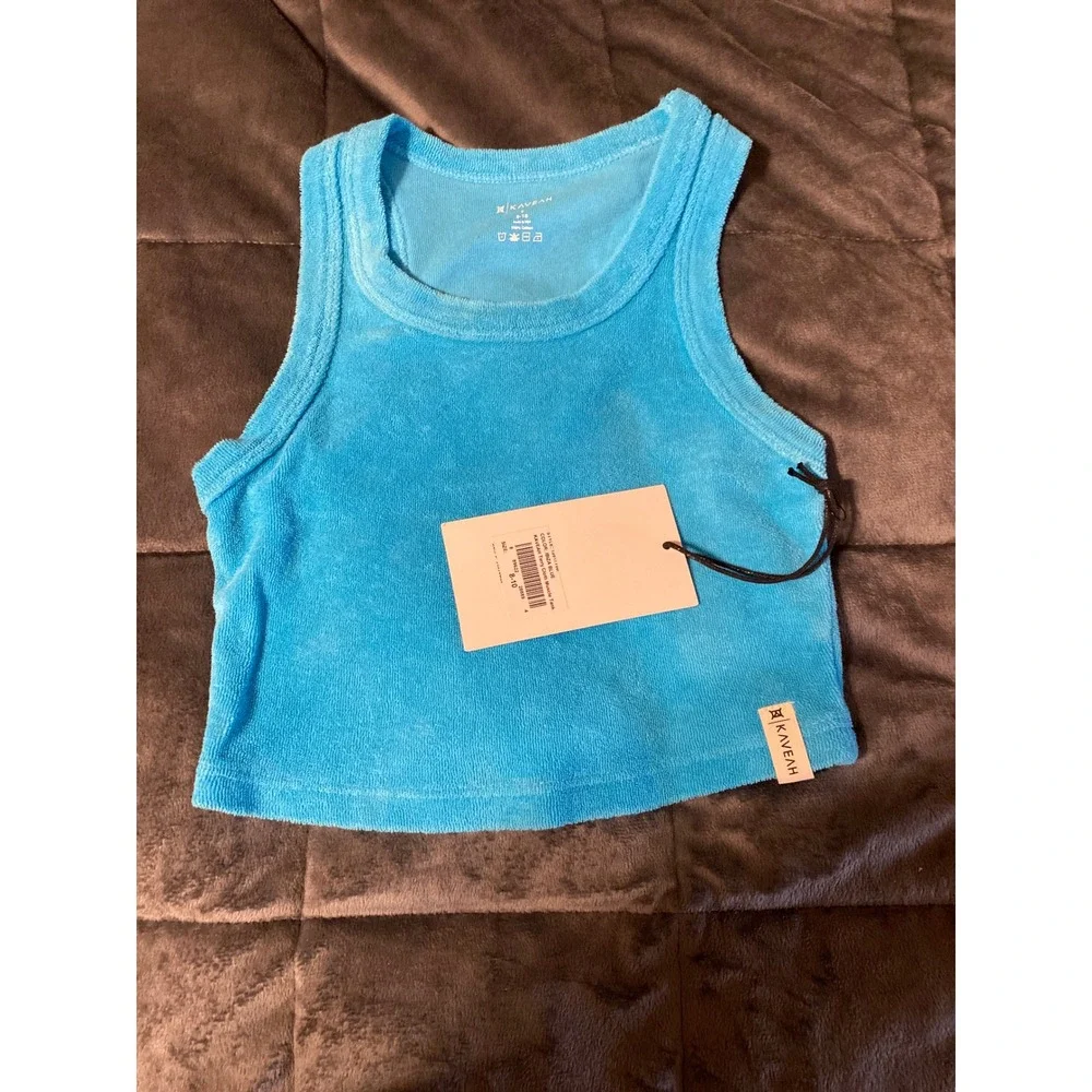 Kaveah Kids Ibiza Blue Terry Cloth Tank and Shorts Set Size S 8-10 NWT